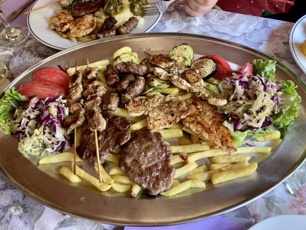 Assorted meat platter in Mostar, Bosnia and Herzegovina