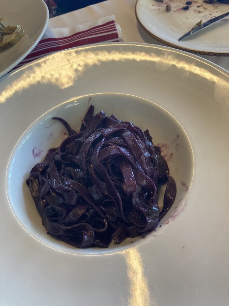 Blueberry noodles in Albania