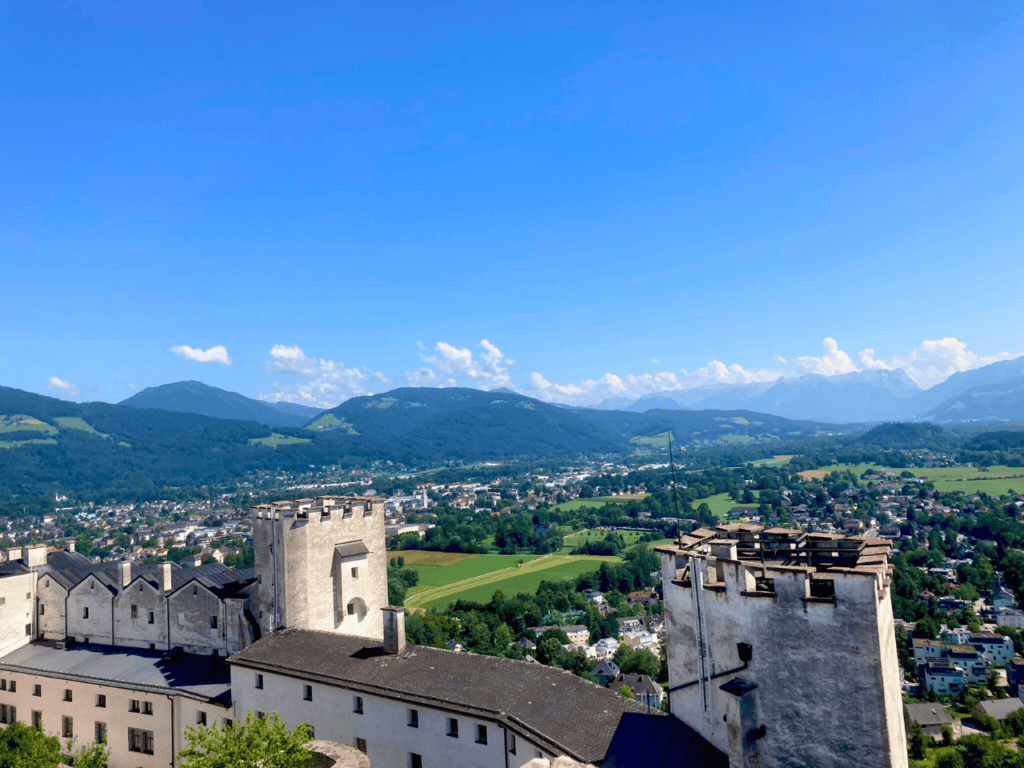 View of Salzburg from the top of Hohansalzburg fortress