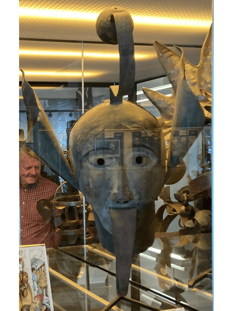 Gossip shame mask in Rothenburg ob der Tauber Medieval Crime Museum