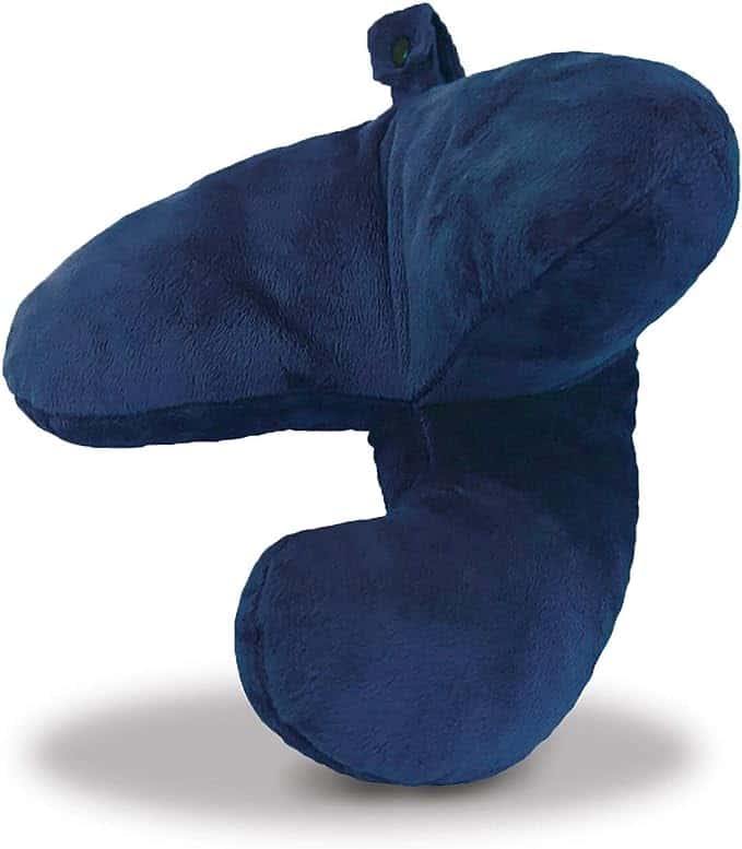 travel pillow in the shape of a J