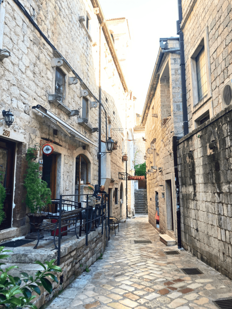 A stone walkway through Kotor, Montenegro