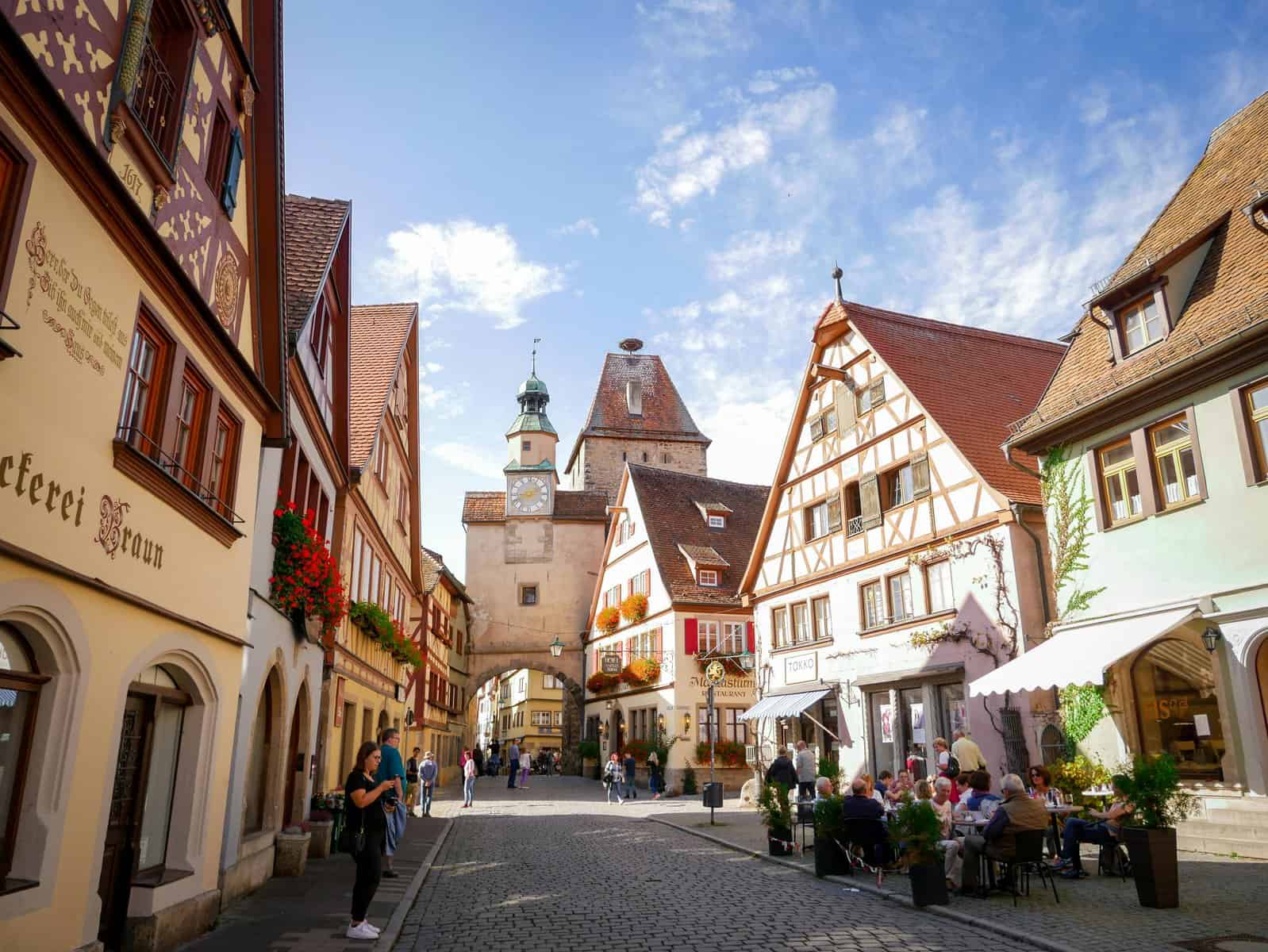 Street view in Rothenburg ob der Tauber, Germany