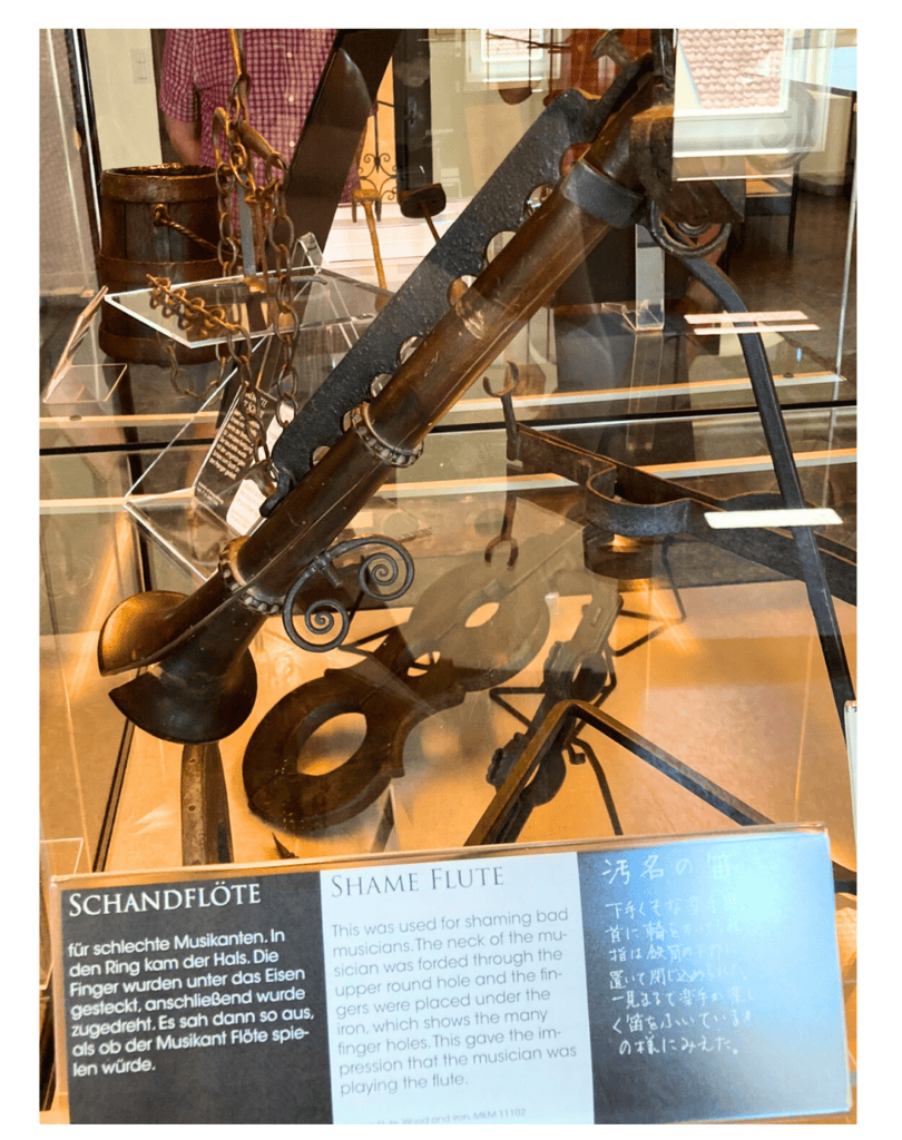 Shame flute in Rothenburg ob der Tauber Medieval Crime Museum