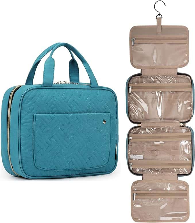 Blue-green travel toiletry bag