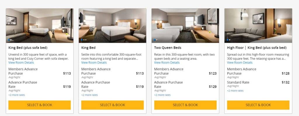 Screen shot of Hyatt's booking page for Tucson, Arizona