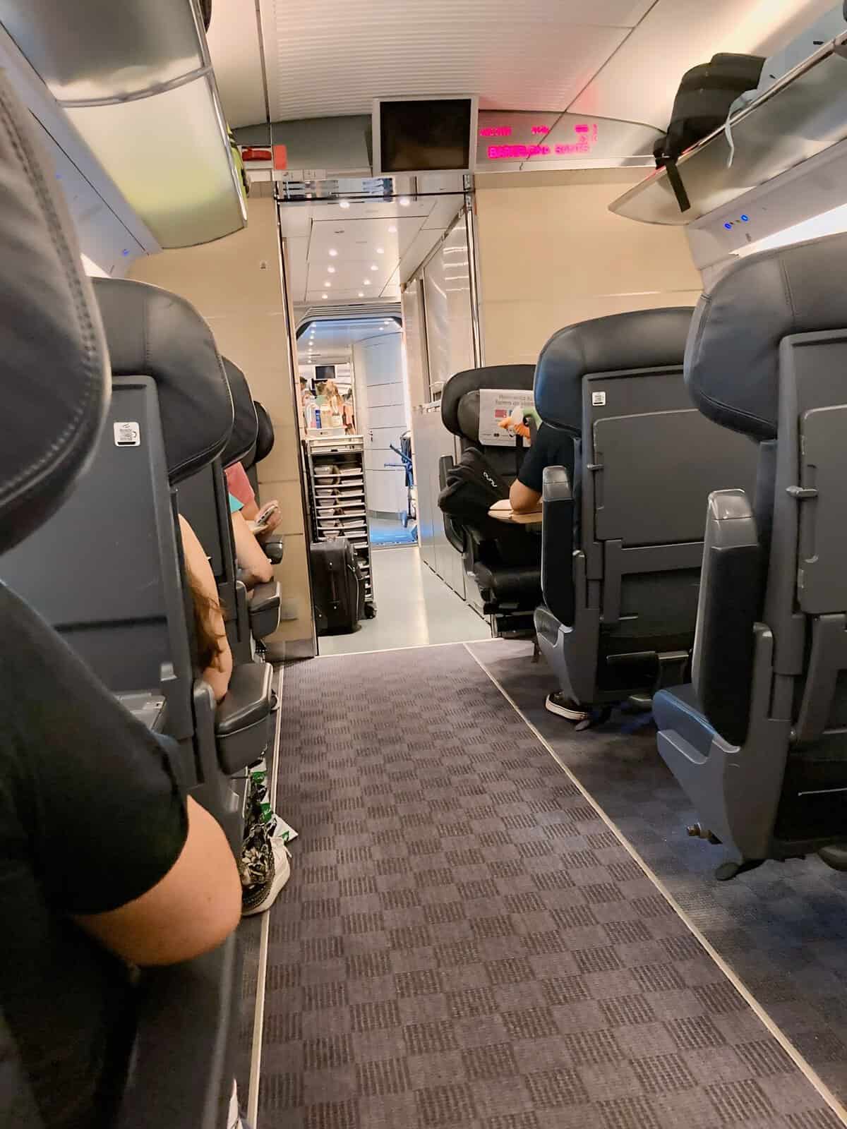 Interior of Renfe train in Spain