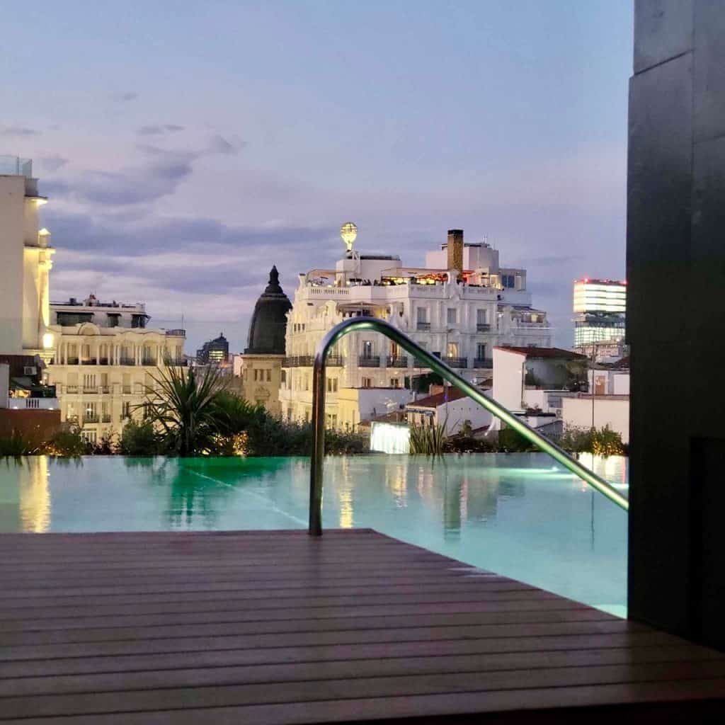 Rooftop pool at Thompson Hotel Madrid