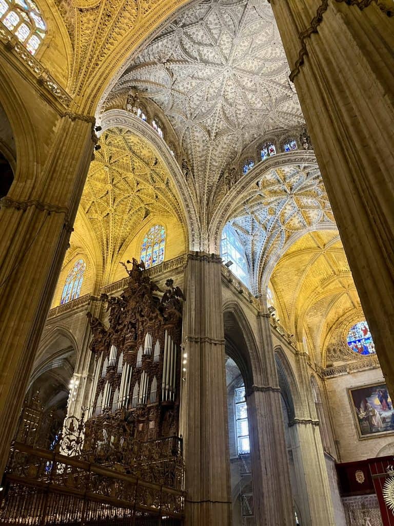 View of ceiling in Seville Cathedral