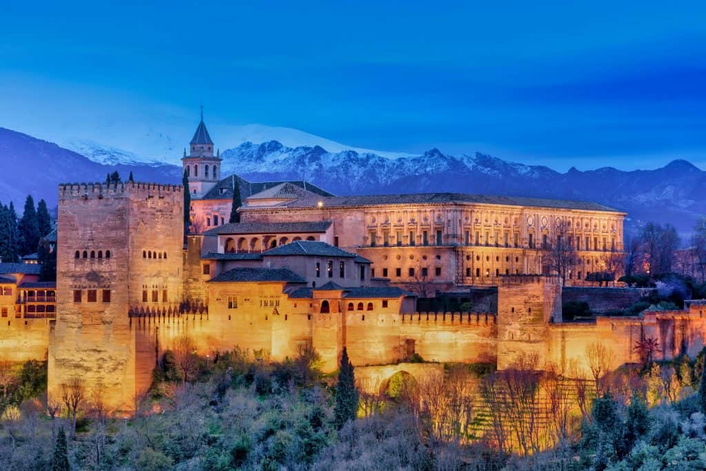 View of the Alhambra in Granada